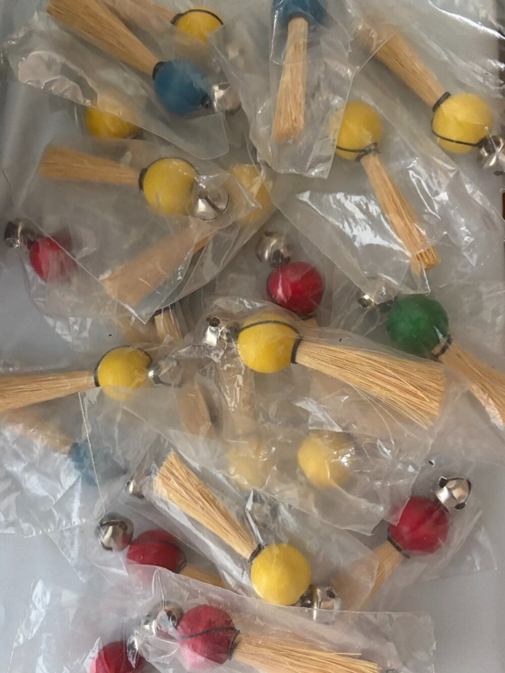 50 Bird toy birdie pacifier with bell XS/Small exercise 3.25" USA Made Preening
